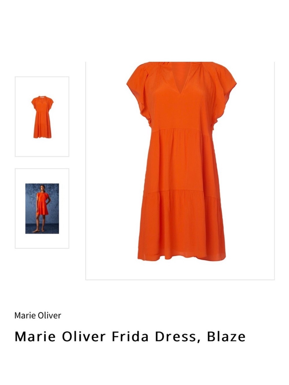 Marie Oliver Blaze Orange Mini Dress Silk Sz Small see description